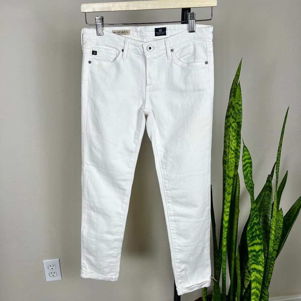 AG Adriano Goldschmied White The Stilt Roll Up Jeans